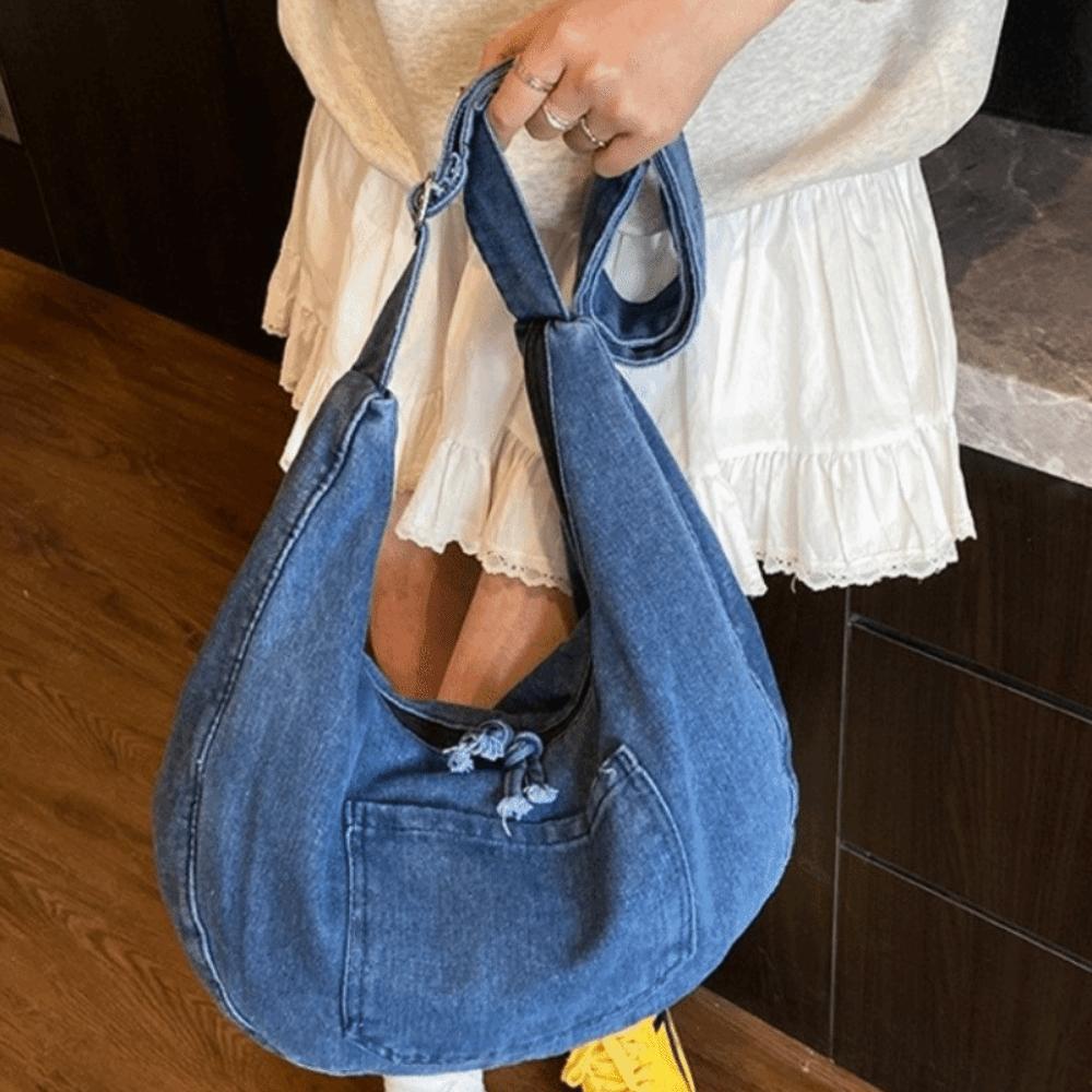 Versatile Denim Shoulder Bag Vintage Satchel Bags Casual Cross Body Bag  Girls