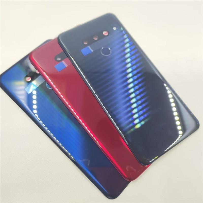 Battery Back Cover For LG G8 ThinQ 3 Holes Glass Rear Housing Back With Camera Frame + Fingerprint