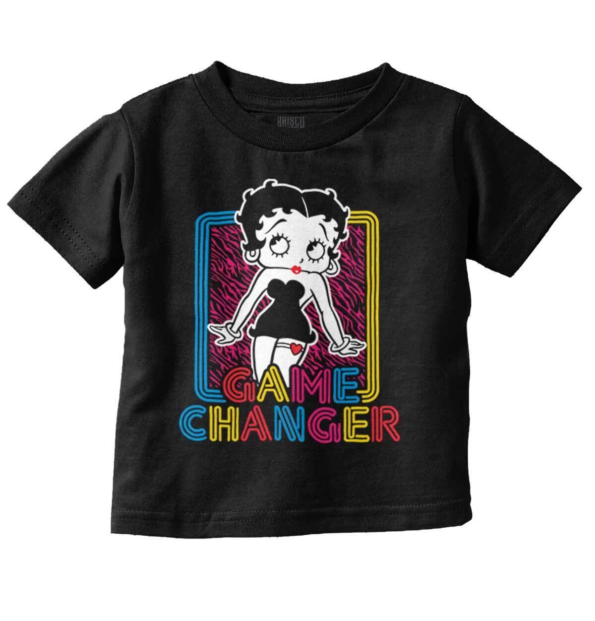 Betty Boop Vintage Cartoon Gamer Changer Toddler Girl Youth T Shirt For Kids M