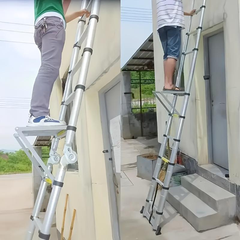 1 Stück Metall-Leiterzubehör mit ausziehbarem Arbeitsstationssystem und Werkzeugablage, geeignet für große Leitern, rutschfeste Funktion