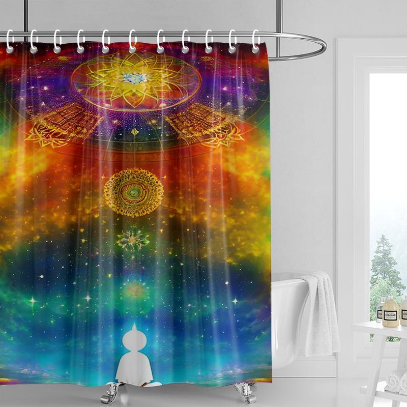 Colorful Chandelier Shower Curtain-Vibrant Multicolor Bulb, Gourmet Waterproof, Artistic Bathroom Decor 180x180cm
