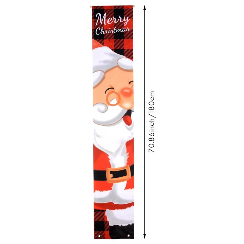 T02C!Santa Claus Christmas Door Banner Merry Christmas Decor For Home 2025 Christmas Ornament Xmas Navidad Gift New Year