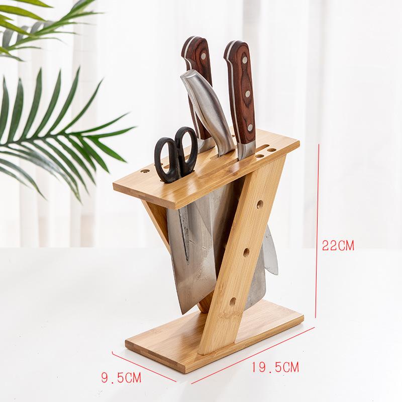 Kitchen knife holder knife rack  kitchen utensils multi-functional storage rack  solid wood knife holder  chopstick cage storage