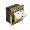 Aluminum Alloy Golden 10A Pops- Up Floor Socket Waterproof Ground Sockets Plug 2 Way Electrical Switches Power Outlet 2500W