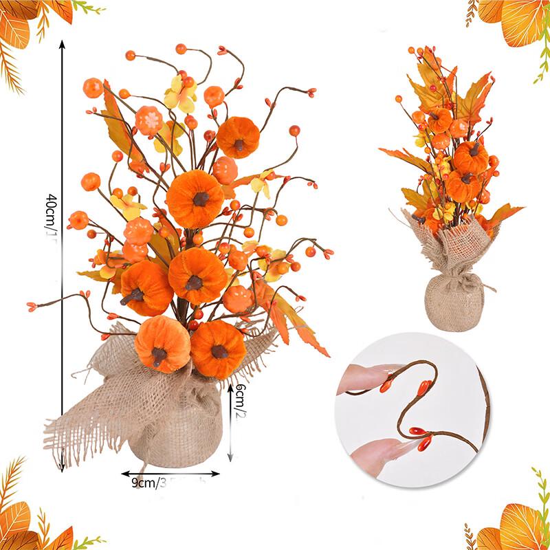 Autumn Harvest Maple Leaf Pumpkin Tree Decoration