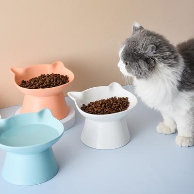 Wide Mouth Cat Bowl Cat Food Basin Ceramic High Foot Protection Cervical Spine Anti-knock Dog Bowl Pet Drinking Water Food Bowl