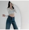 Damen Jeans mit hohem Bund, geradem Bein und weiter Passform, Frühling/Herbst 2022 - Schlankmachend, Vielseitig, Guter Fall, Bodenlang.