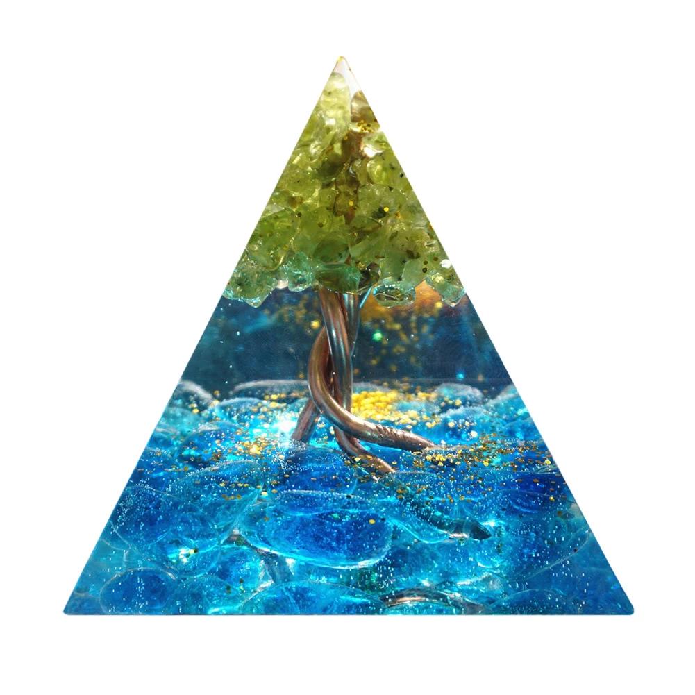 Handmade Orgone Pyramid Natural Crystal Reiki Chakra Orgonite Energy Generator Jewelry Home Office Decoration Gift