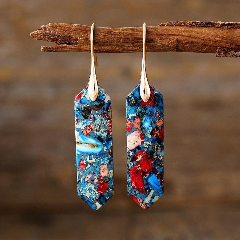 

Premium Bohemian Geometric Natural Stone Emperor Stone Earrings Earrings Earrings Popular Accessories