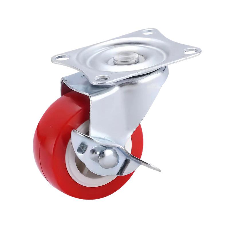 Swivel Caster Wheels with Brake for Furniture and Scaffolding - 1, 1.5, 2, 3 Inch Options