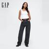 Gap Men's Washed Black Mid-Waist Loose Wide-Leg Jeans