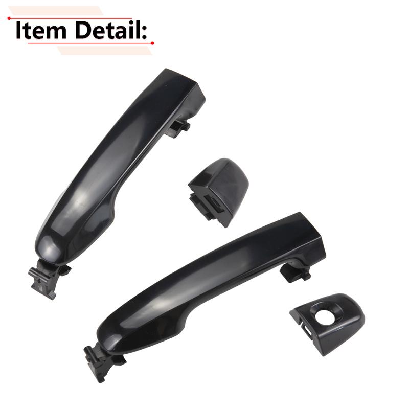 4 Pcs Exterior Rear Door Handle with End Cap Black For for Toyota Camry 2012-2017 69210-06200 69210-60170 Outer Accessories