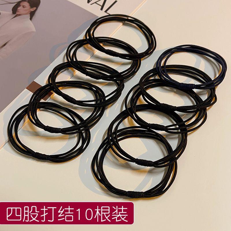 

Минималистская повязка на голову из четырех прядей, резинка, женская резинка для волос, повязка на голову с конским хвостом, высокоэластичный кожаный чехол black 10 pcs