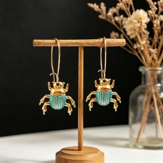 European Bohemian Retro Insect Two-Tone Dangle Alloy Earrings