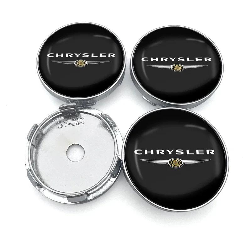

4pcs 60mm Car Wheel Center Hub Cap Rim Cover Emblem Stickers For Chrysler 300c Voyager Town Country Grand PT Cruiser Accessories
