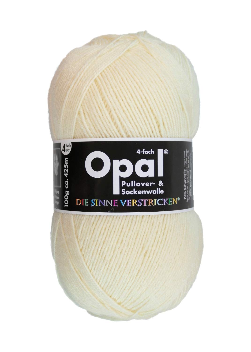 

TUTTO Wolfgang Zwerger GmbH Opal Sock Yarn, Extra Fine, Uni 3081 / Natural, 100g, Approx. 425m