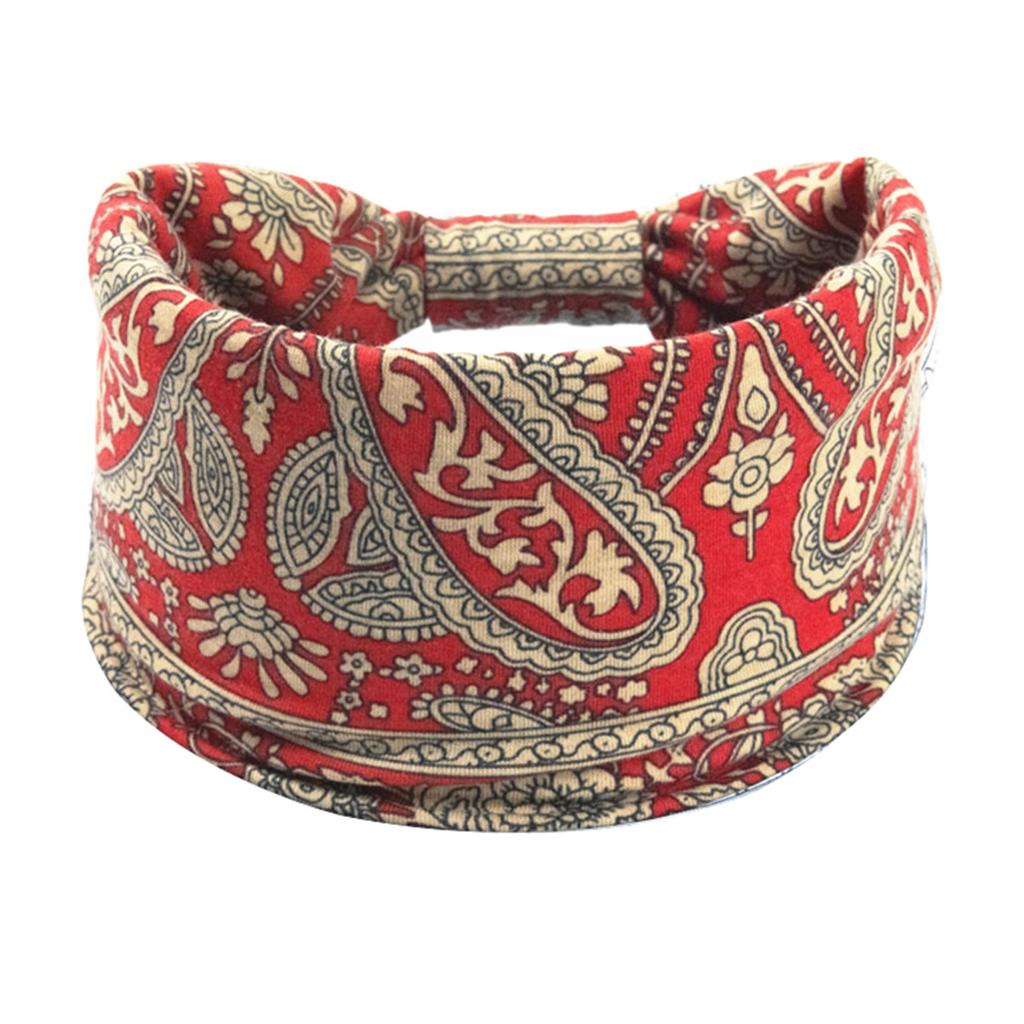 Bohemian Cashew Yoga Übung Stirnband Anti Schweiß und Feuchtigkeit Absorbieren Elastische Baumwolle Stirnband Knoten Stirnband