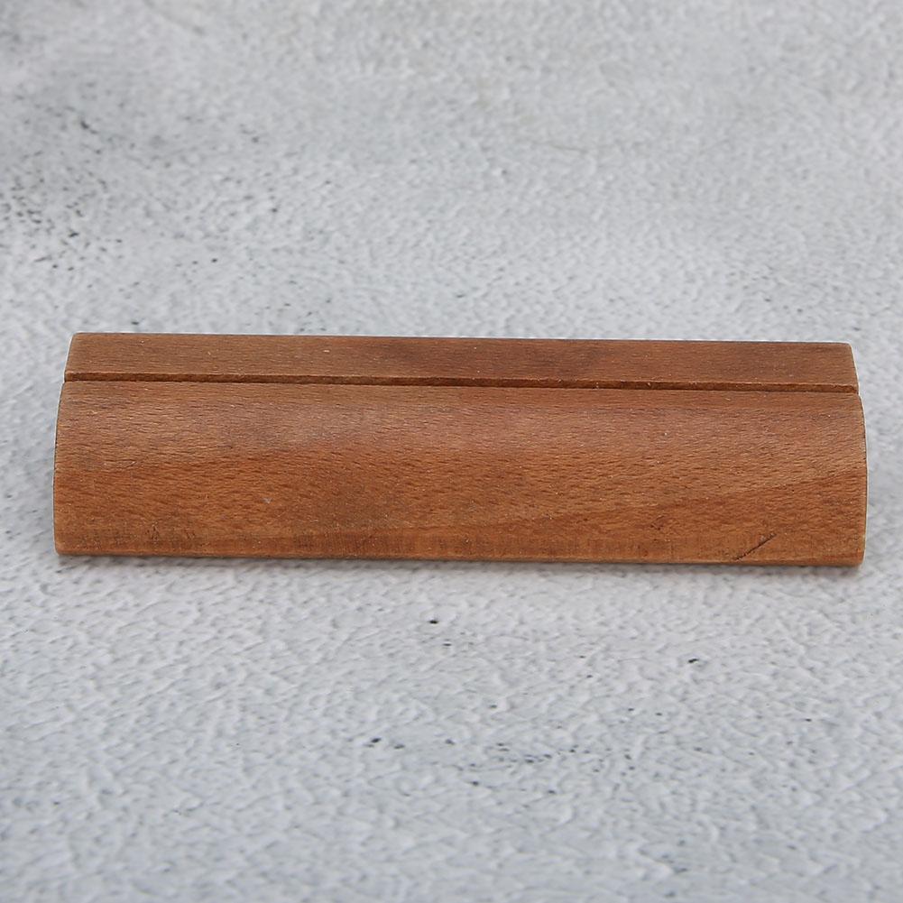 5 st Trä visitkortshållare Fotoställ Anteckningsklämma Inskrivningsmaterial(Ljus färg )