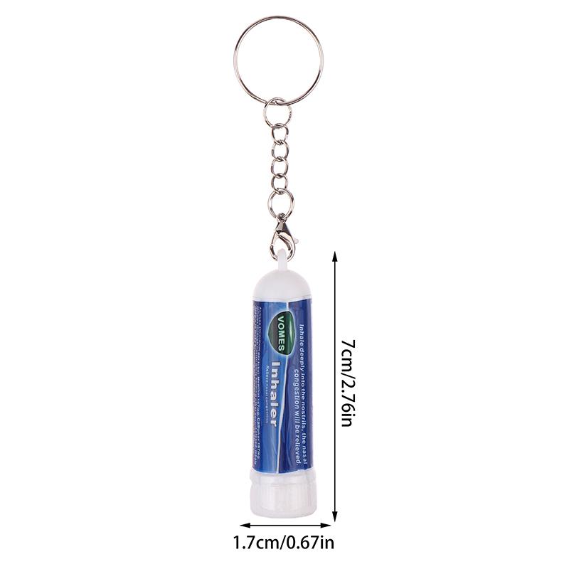 5Pcs Nasal Stick Keychain Boosts Focus Inhaler Tubes Cooling Essential Oil Nasal Inhaler Aromatherapy Energy Bar