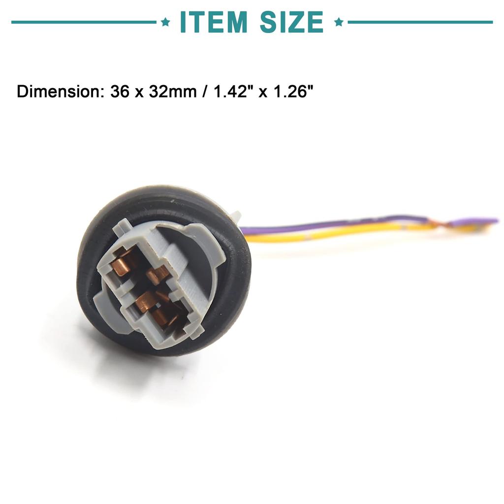 ACROPIX 2pcs Car Brake Turn Signal Light Extension Connector T20 2 Wire Harness Socket Gray