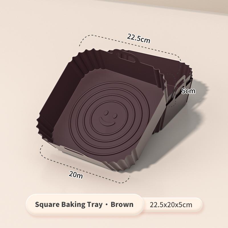 2 PCS Square Silicone Air Fryer Liners - 8 Inch Reusable Air Fryer Pot - Air Fryer Accessories - Air Fryer Inserts for 4 to 7 QT