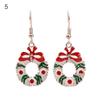 1 Pair Christmas Earrings Santa Claus Wreath Accessory Deer Socks Dangle Earrings for Christmas