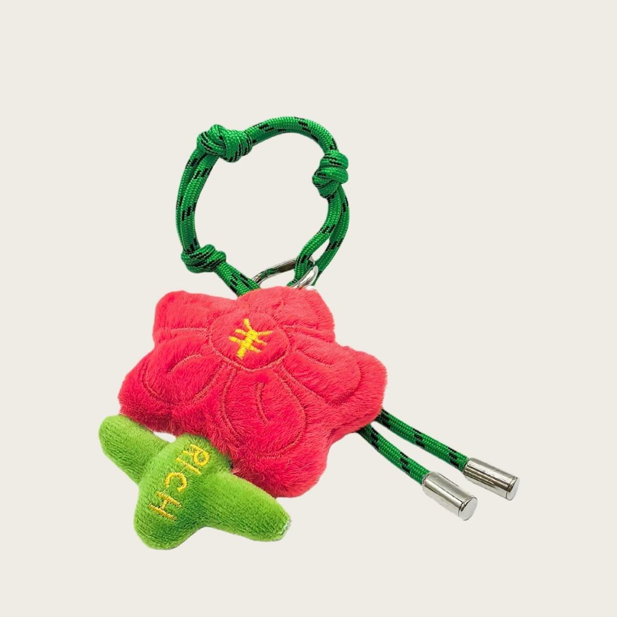 Immediately Have Money Flower Pendant Keychain Bag Pendant Cartoon Creative Plush Flower Backpack Pendant Pendant красный