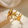 Stainless Steel Starfish Shell Rings For Women Gold Color Starfish Finger Ring Vintage Summer Vacation Christmas Jewelry Gift
