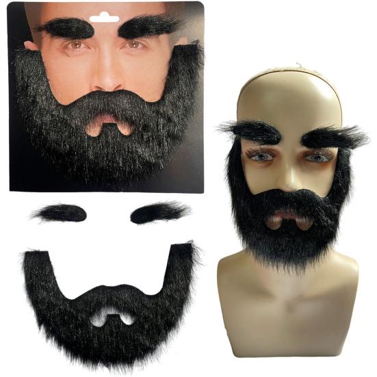 Zestaw sztucznych wąsów i brwi Samoprzylepny sztuczny dodatek do stroju z brodą Cosplay Prop na scenę teatru maskaradowego