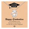 Luxury 14K Gold Plated Heart Graduation Cap Necklace for Women Zircon Pendant Class of 2026 Memorial Jewelry Gift for Daughter