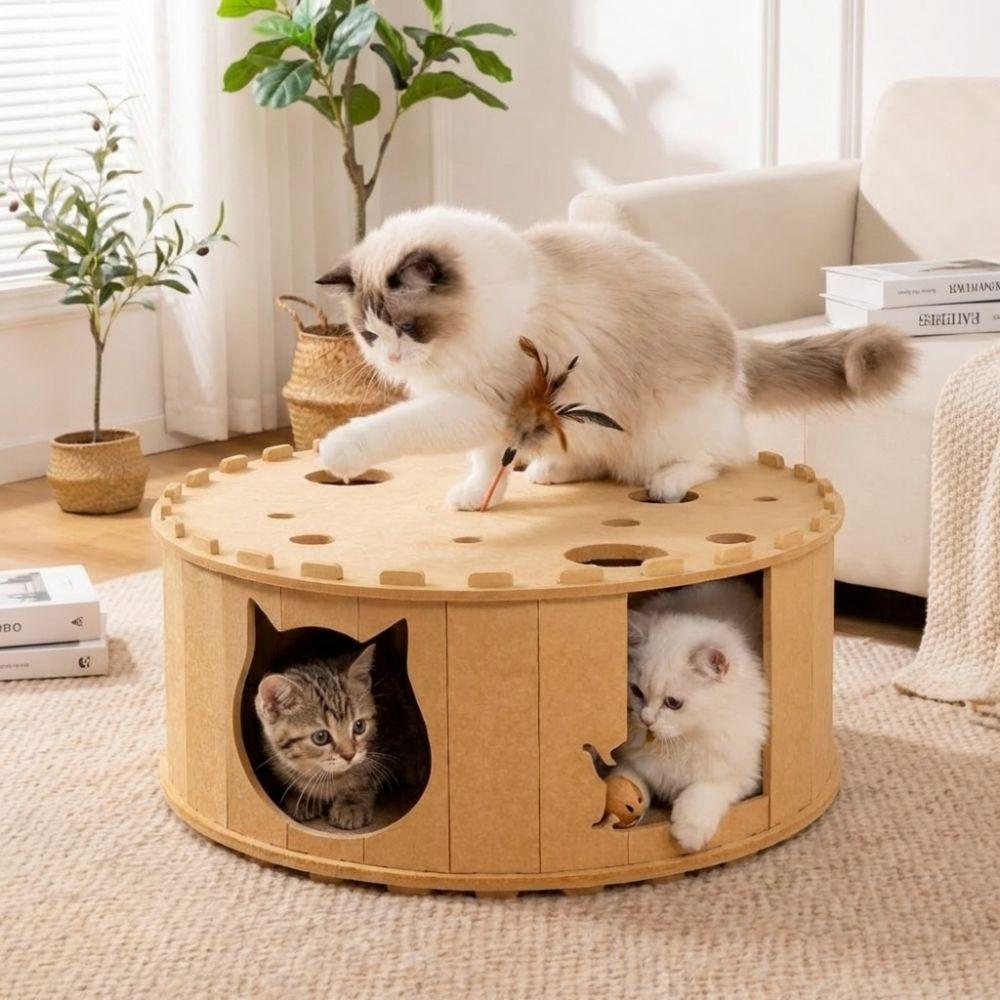 Wear-Resistant Felt Cat Toy Tunnel Breathable Cat Hiding Nest Cat Tunnel House  Home Indoor