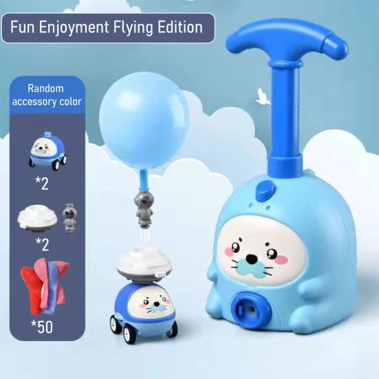 Balloon Powered Air Rocket Launcher Car Toy for Kids STEM Science Experiment Vehicle with Animal Astronaut Figure Dual Mode Fun