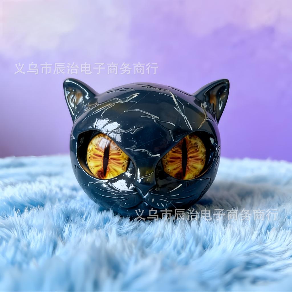 New Luxury Black Cat Stone Sculpture Luxury Black Cat Stone Resin Ornament
