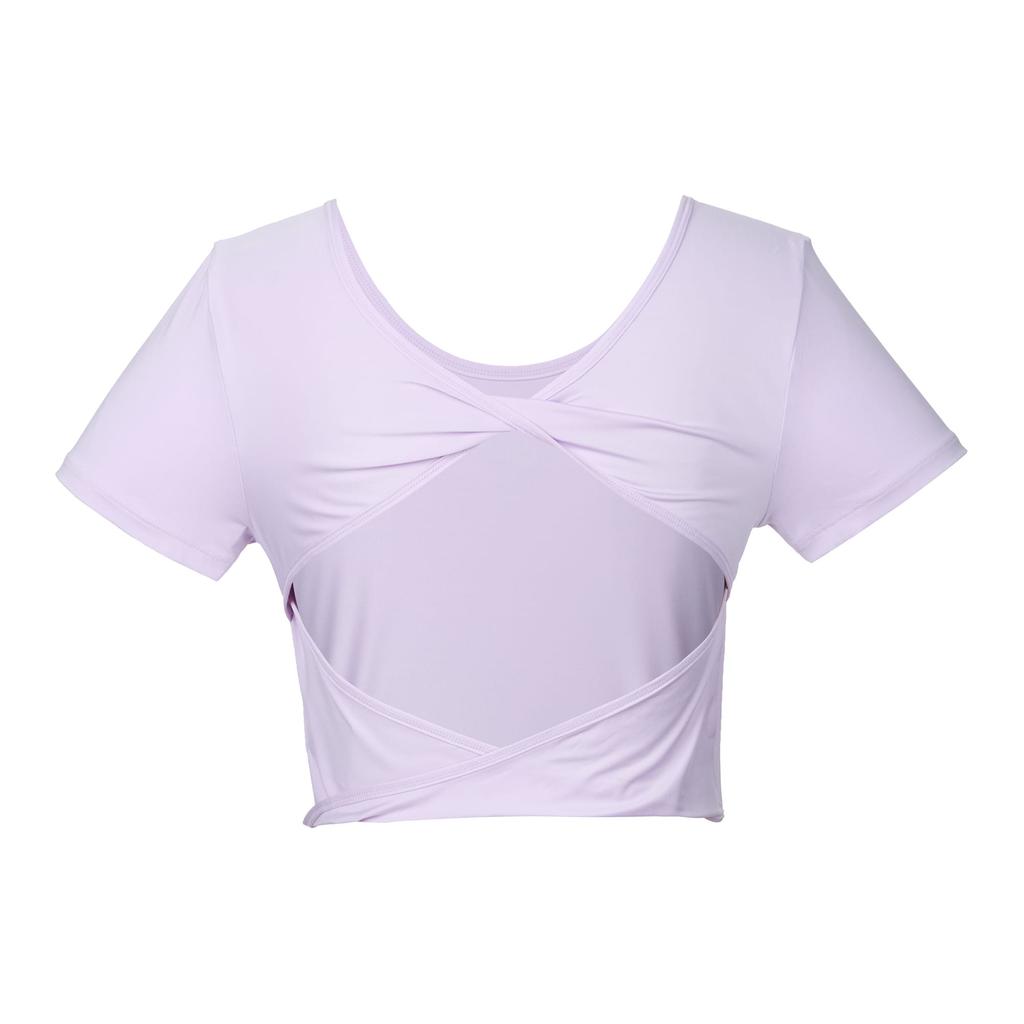 Nike Ein klassisches Damen Dri-FIT Kurzarm Cropped Twist Top 'Lilac Bloom' FN2852-512
