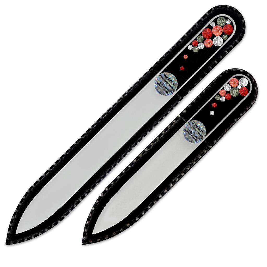 Set of 2 Czech Glass Nail Files with Crystals B-MS