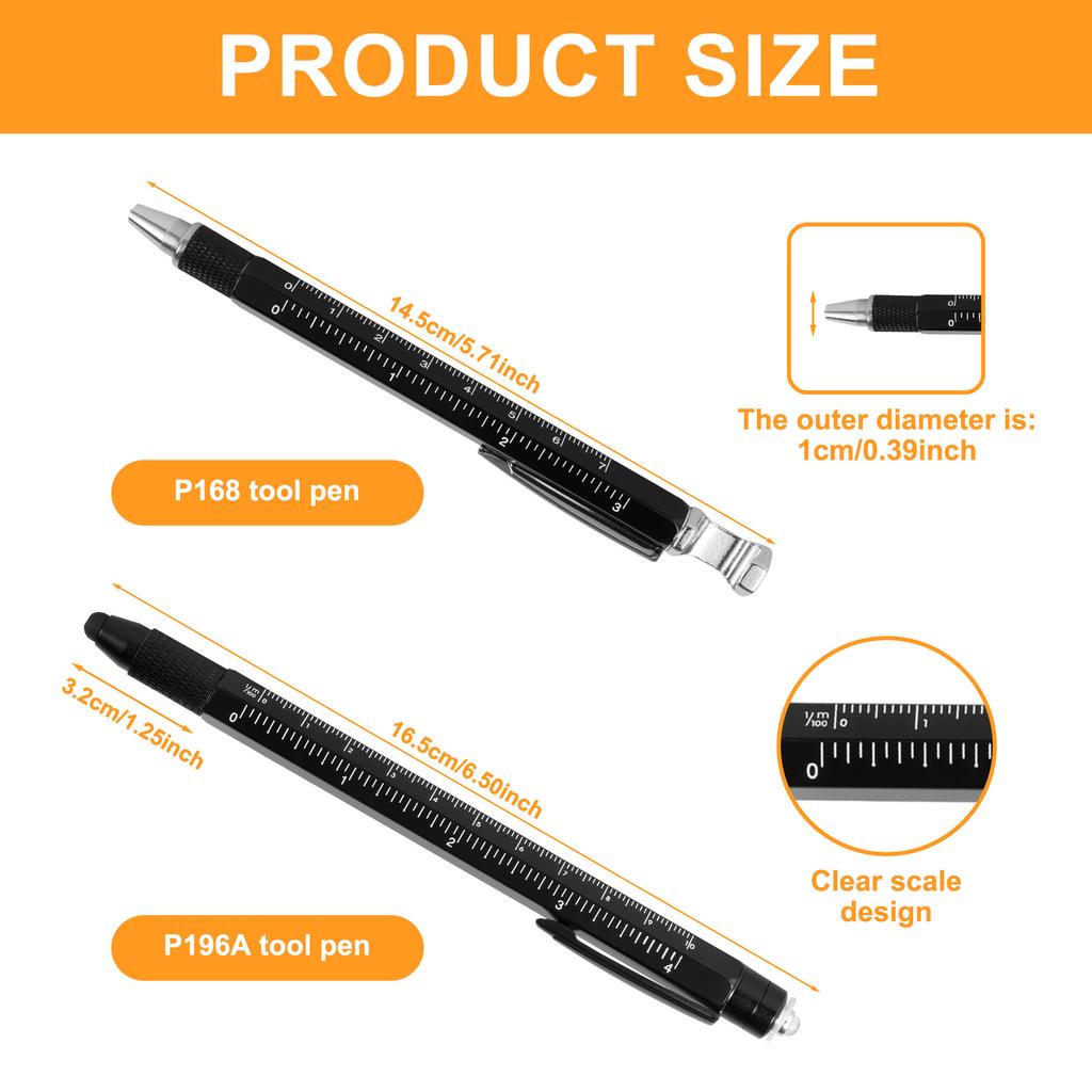 Multitool Pen Set Ballpoint/stylus Pen Cell Phone Holder Bottle Opener Ruler Straight/cross Screw Cool Gadgets Men X-mas Gifts