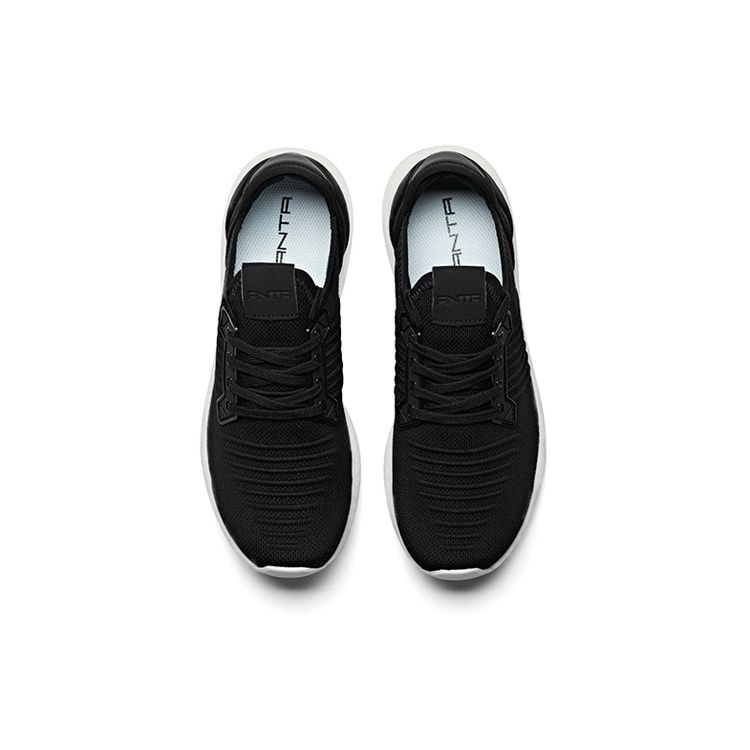 Anta Comfortable Versatile Shock Absorbing Wear Resistant Low Top Casual Shoes Women Sneakers Black White 12838888-1