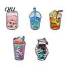 Gothic Alloy Brooch Halloween Badge Dark Style Skull Patten Drinking Texture Charm Shape Zinc Versatile Clothing Accessory