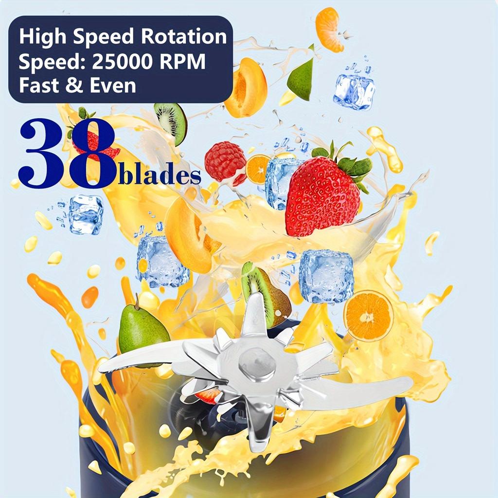 Portable USB Rechargeable Electric Juice Cup, 1300 ML Large Capacity, Multifunctional Fruit Juicer, Mini Blender To Make Milkshakes, Smoothies, Juice