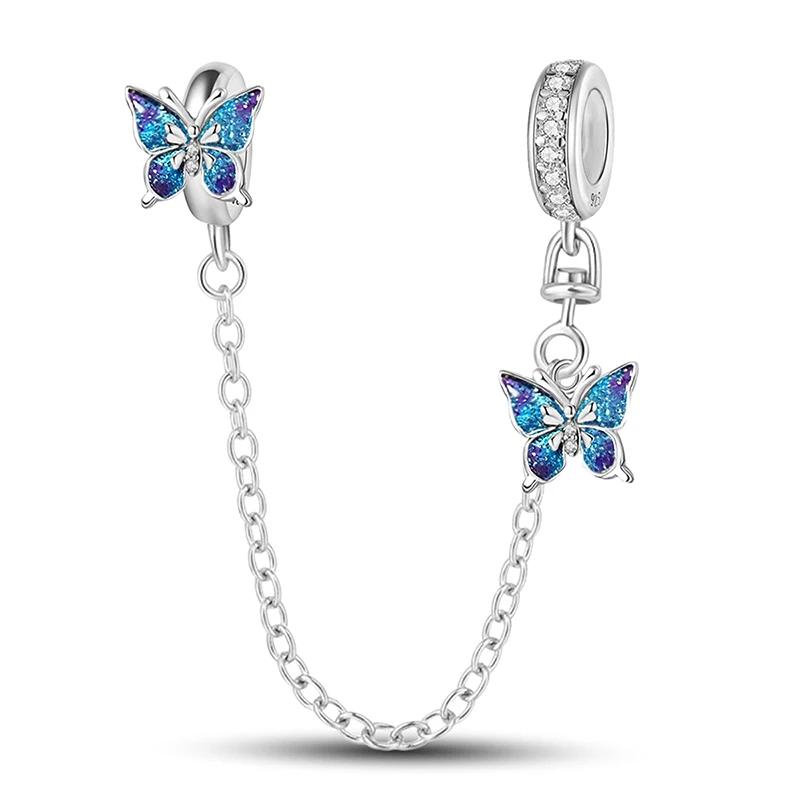 Copper Rose Unlimited Butterfly Charms Beads Fit Original Pan Bracelet Bangle Diy Jewelry For Women Gifts