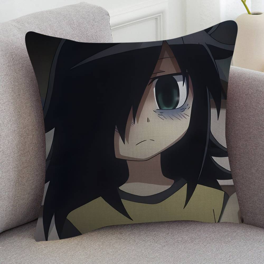 Anime Watamote Game For Cartoon Print Peripheral Pillow Case Cushion Cover Home Decor Birthday Gift Pillowcover