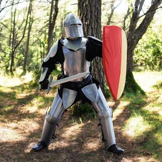 Medieval full Barbuta Knight Armor Full Mild Steel LARP Cosplay Costume for Halloween Warrior Fully Wearable Armor Outfit