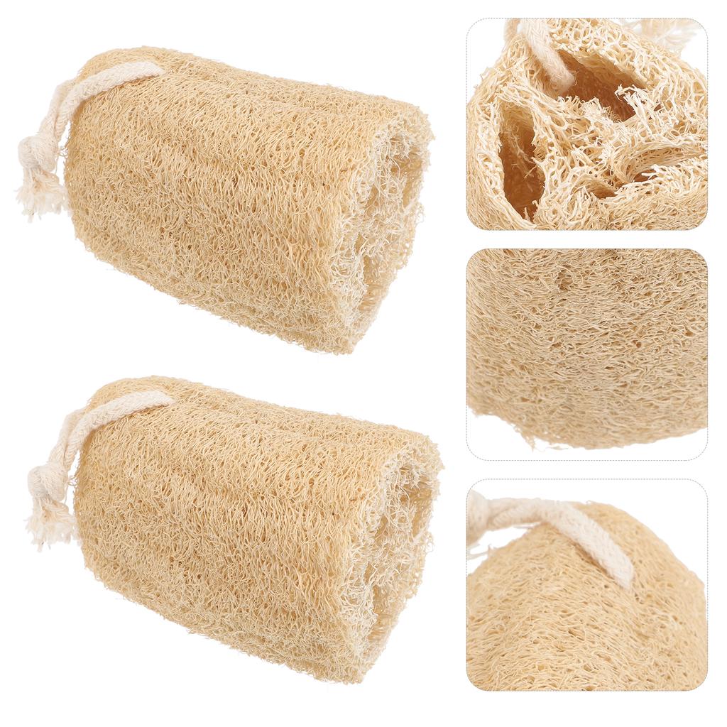 2pcs Natural Loofah Dish Sponges Multi Functional Cleaning Sponge For Reusable Eco Friendly Household Strong Kitchen Bathroom