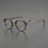 Luxurious Japanese Handmade Gold-Titanium Round Literary Style Glasses Frame for Trendy Men and Women.