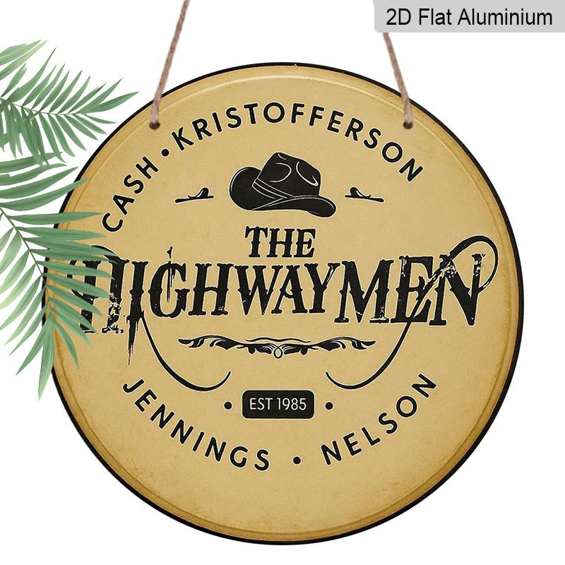 2D Flat, 1pc The Highwaymen Country Music Band Wall Aluminum Sign - Vintage Cash, Kristofferson, Jennings & Nelson Memorabilia Plaque Suitable for 1pc