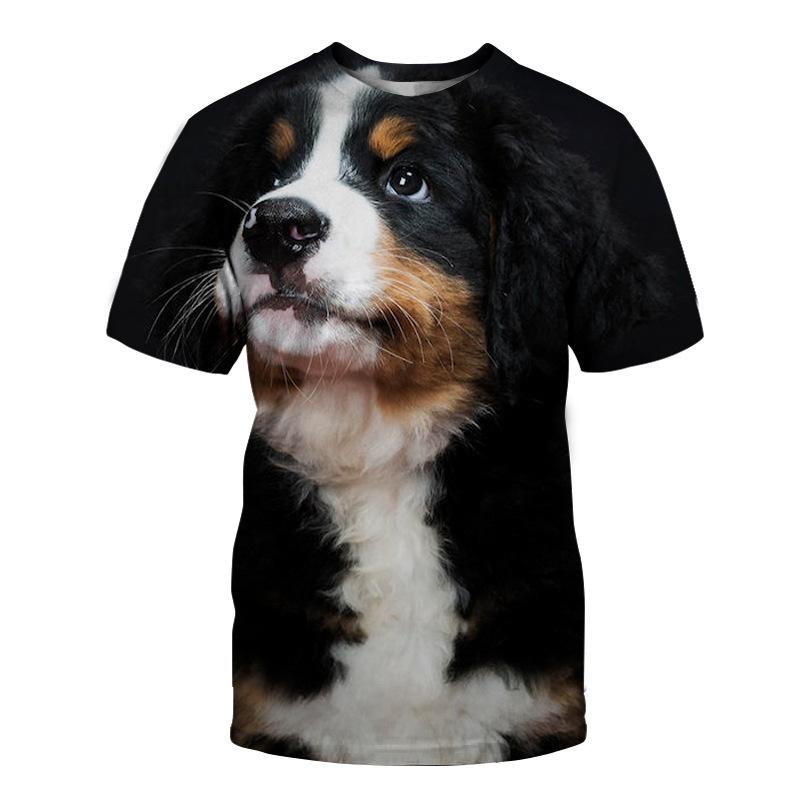Tricou cu mânecă scurtă cu model de animale, imprimat digital 3D, cu gât rotund, bărbați, femei, ocazional, cupluri, tricouri punk