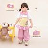 LUSON Baby Girls' Summer Faux Two-Piece Top & Harem Pants Set