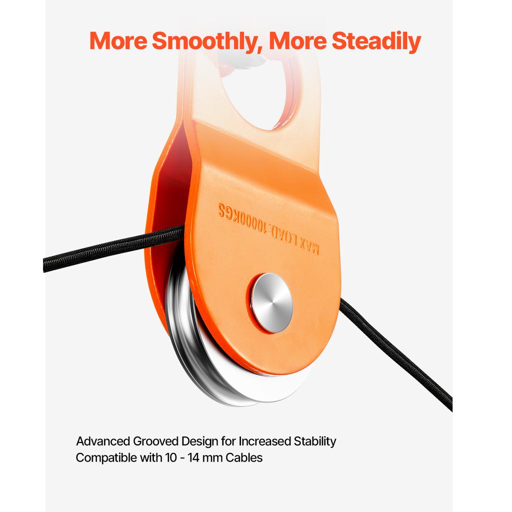 SucceBuy 10T Snatch Block Towing Pulley 22000Lbs Winch Breaking Force Tackle System Offroad Recovery Accessory for Tractor UTV