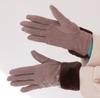 Smartphone Fleece Stretch 3 Designs Suitable for Commuting and School Brown [A-Ve-Ve] Women's Gloves, Compatible, Lined, Material, Available, (6.
