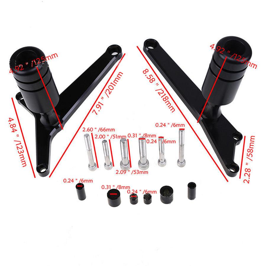 CNC Crash Protectors Frame Slider Kit For KTM RC390 RC200 RC125 2014-2018